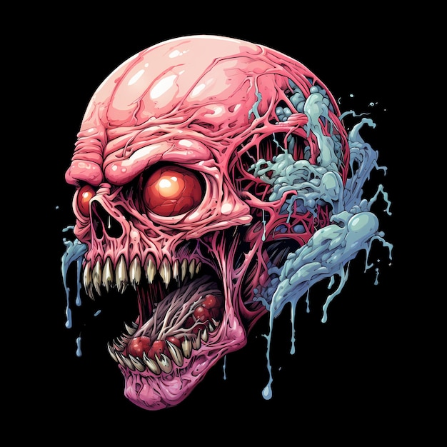ilustracje sztuki zombie dla naklejek, koszulek, plakatów itp.