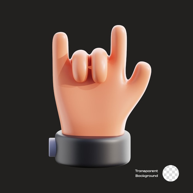 PSD ily hand geste 3d icon