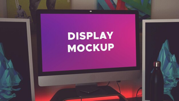 PSD imac screen mockup apple display mockup apple device mockup apple xdr mockup apple monitor mockup