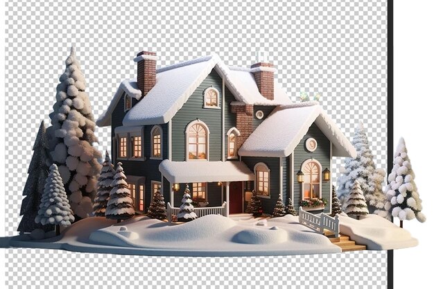 Image of a 3d christmas house