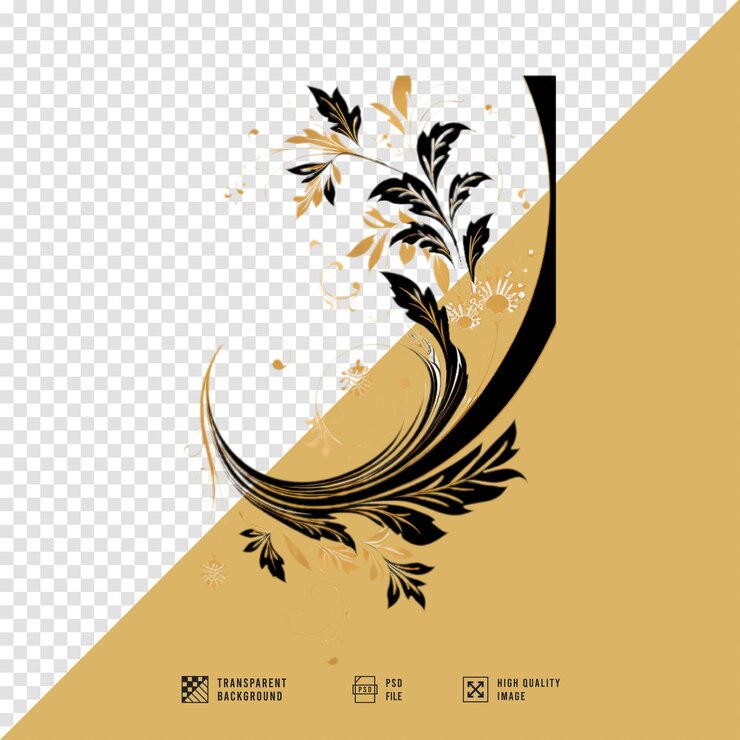 PSD image of decorative design elements without background hd quality