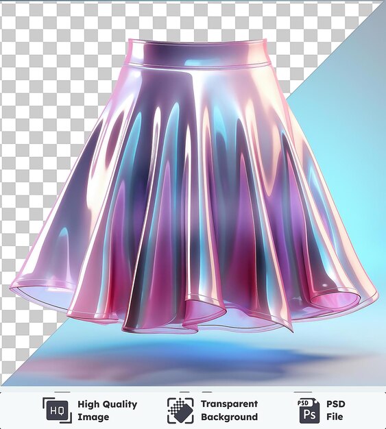 PSD the image features a close up of a pink skirt with a blue shadow in the background