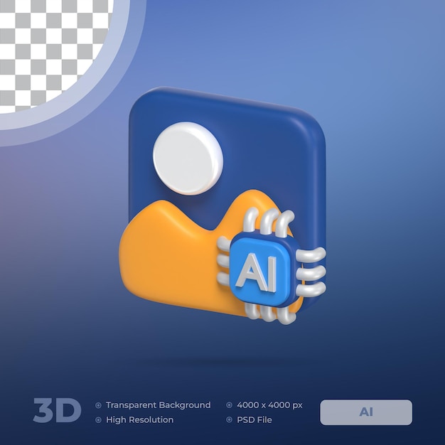image generator 3d icon artificial intelligence model with transparent background