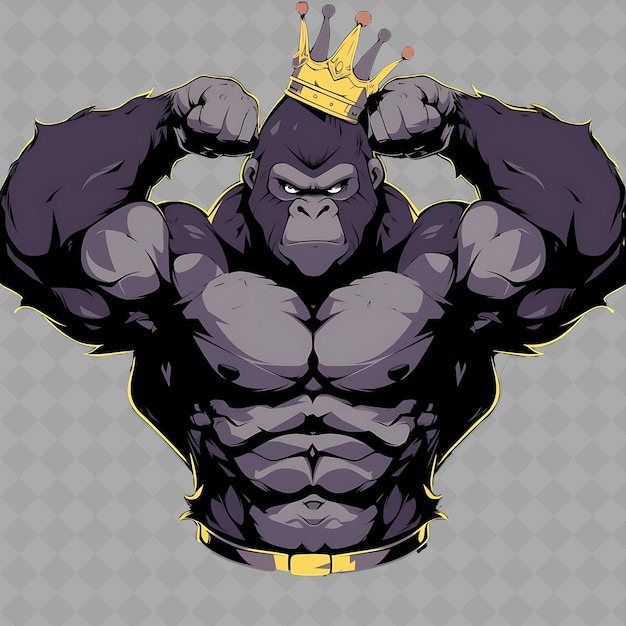 PSD an image of a gorilla with a crown on his head