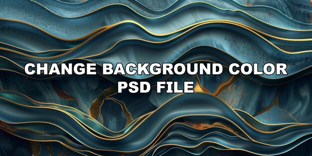 PSD the image is a beautiful blue and gold wave that appears to be made of gold stock background