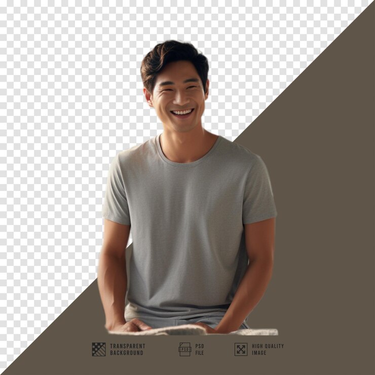 PSD 배경이 없는 스마트폰을 사용하여 침대에 앉아있는 사람의 이미지 hd 품질
