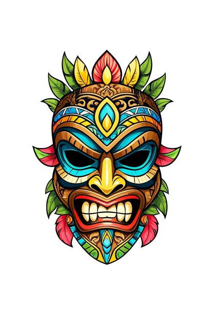 PSD image of a tiki idols face on a transparent background