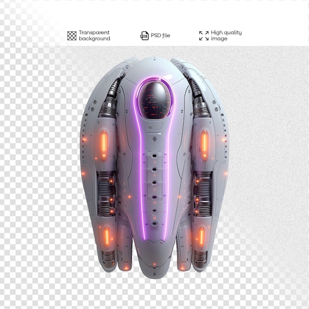 PSD image without background alien robot futuristic