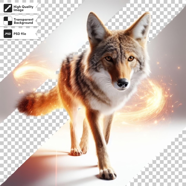 PSD an image of a wolf with a fireball on it