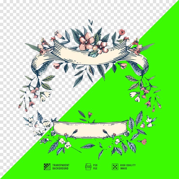 PSD images of antique carved flower ornaments without background in hd quality