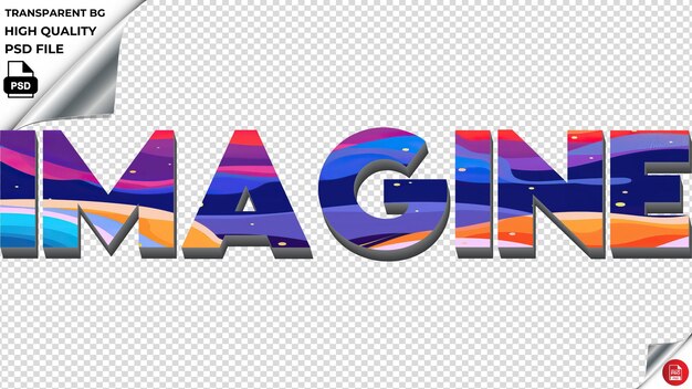 PSD imagine typography flat colorful text texture psd transparent