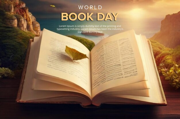 Immerse in stories world book day banner template