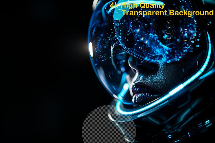 PSD immersive technology that creates a simulated environme on transparent background