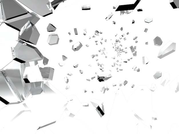 impact glass turn into debris