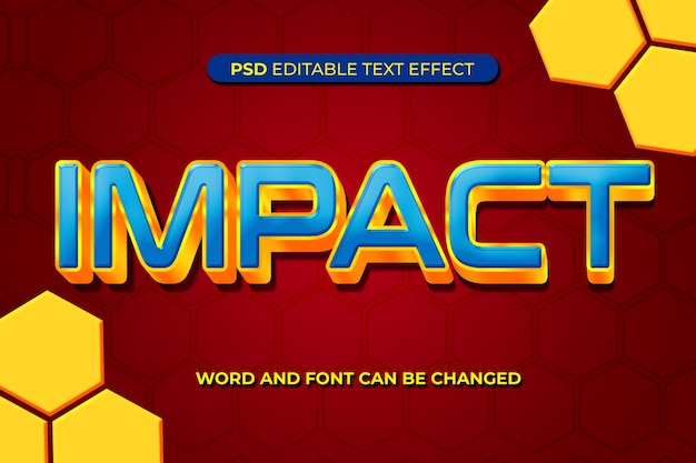 Текстовый эффект воздействия 3D PSD