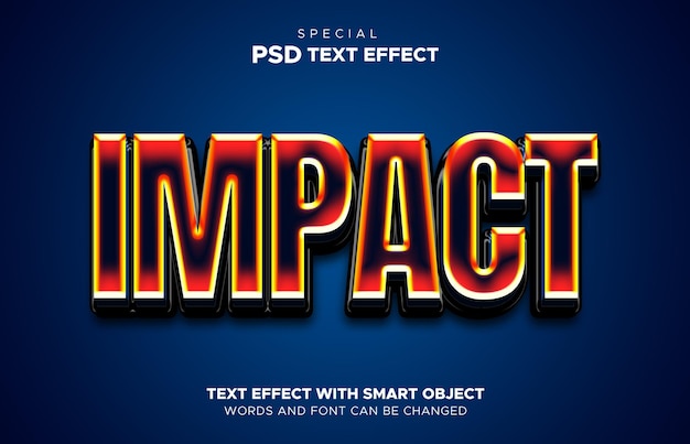 Impact text effect editable smart object