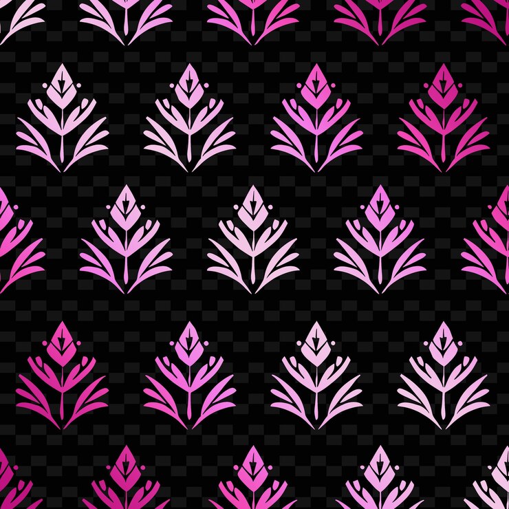 PSD imperial ikat pattern with leaf icon and blurred lines with nature inspired abstract outline art