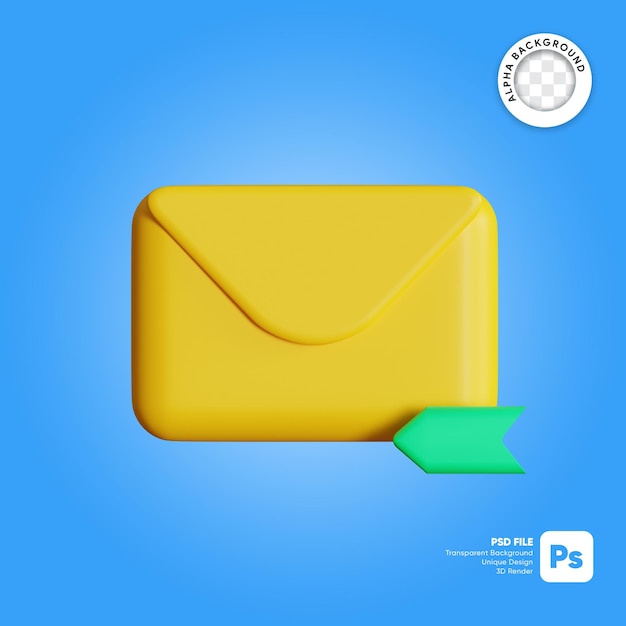 Important email 3d illustration