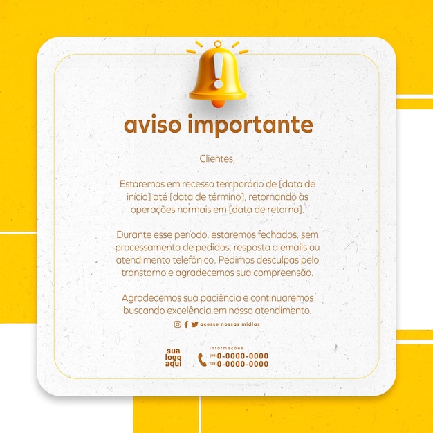 Important warning aviso importante