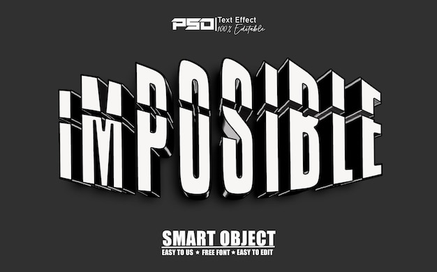 imposible 3d editable text effect