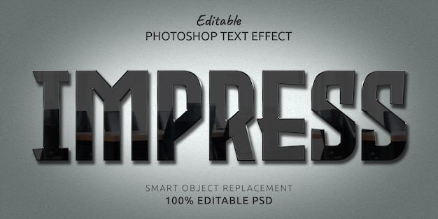 Impress editable psd text style effect