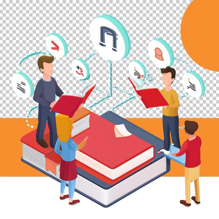 PSD improving literacy png illustration