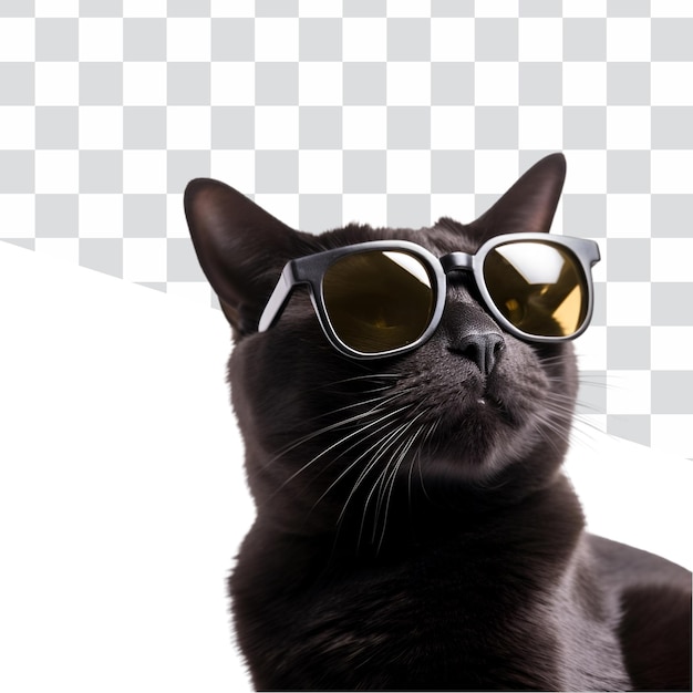 PSD in een zonnebril is de mooie zwarte kat koel en klaar voor de zomer.