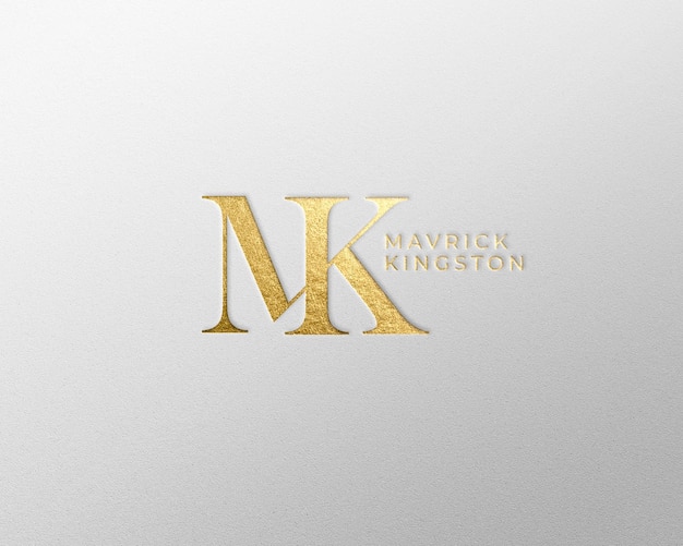 In reliëf gemaakt eenvoudig logo-mockup op wit papier