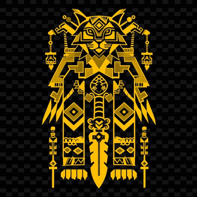 PSD inca sapa inca tunic logo z pumas i nożami tumi dla dec creative tribal vector designs