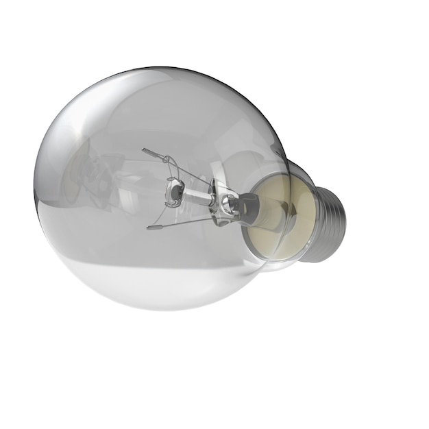 PSD incandescent bulb isolated transparent background 3d rendering