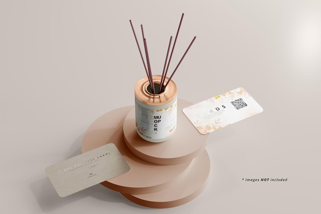 Incense air freshener reed diffuser mockup