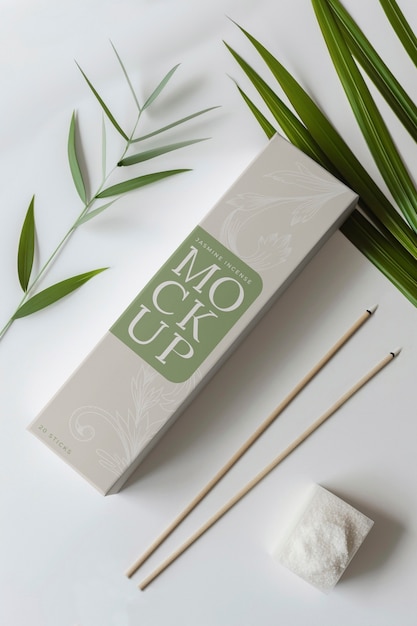 PSD incense box mockup  design