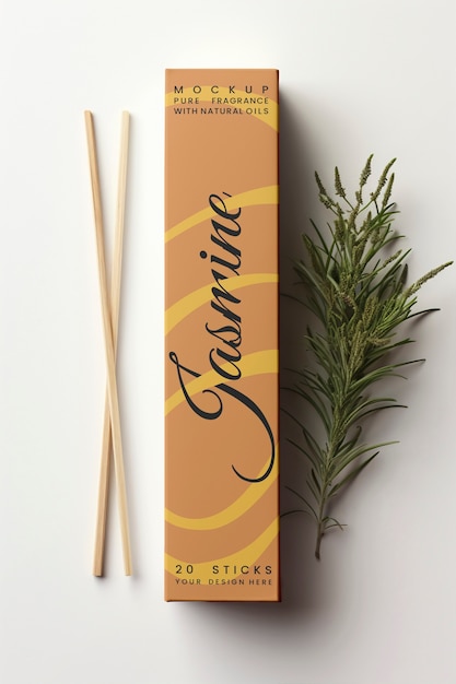 PSD incense box mockup  design