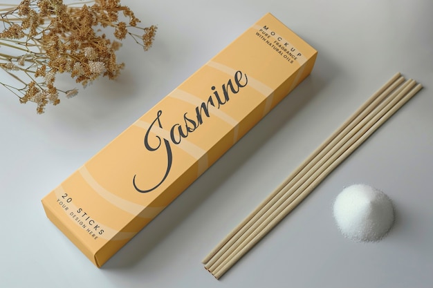 PSD incense box mockup  design