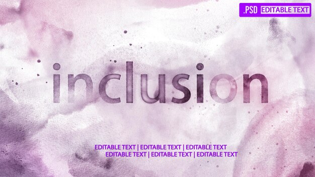 PSD inclusion text style effect