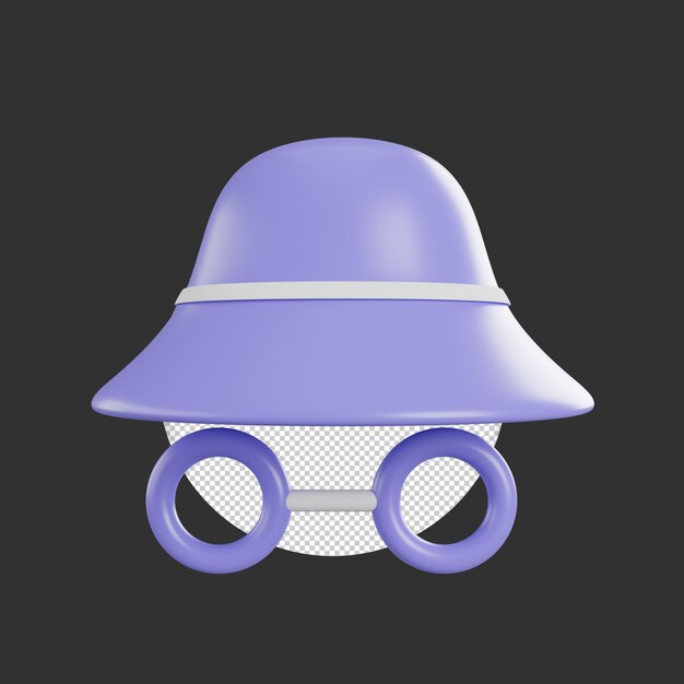 Incognito icon 3d icon illustration