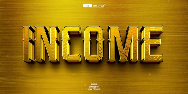 Income 3D editable text effect