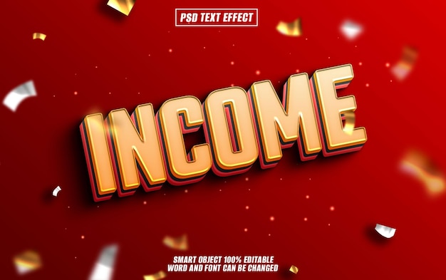 income text effect font editable typography 3d text