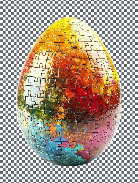 PSD incredible easter egg shaped puzzle isolated on transparent background