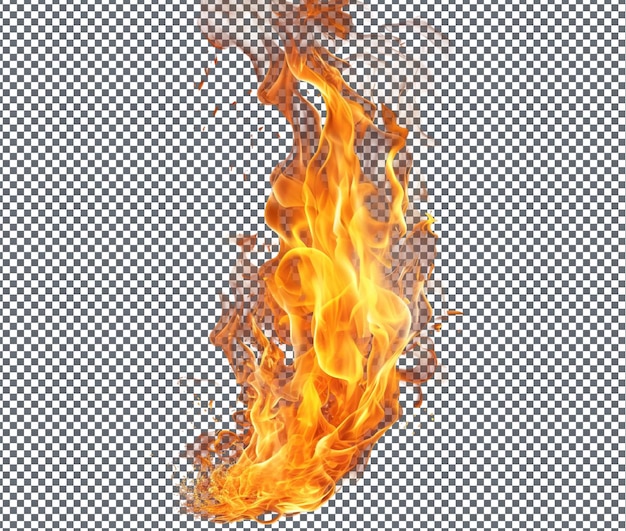 PSD incredible fire flame isolated on transparent background