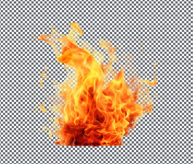 Incredible fire flame isolated on transparent background