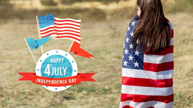 PSD independence day mockup with copyspace