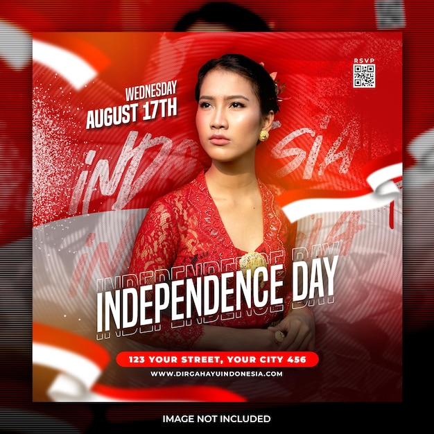 PSD independence day social media and instagram post template