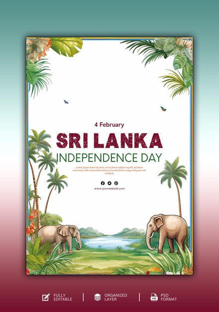 PSD design grafico e per social media del giorno dell'indipendenza dello sri lanka