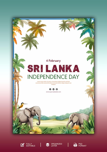 Design grafico e per social media del giorno dell'indipendenza dello sri lanka