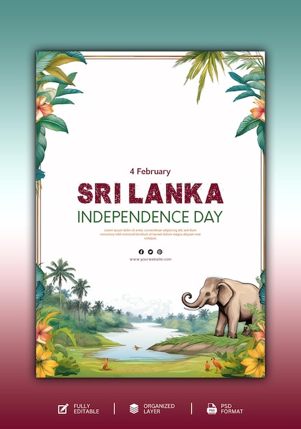 Independence day of sri lanka graphic and social media design