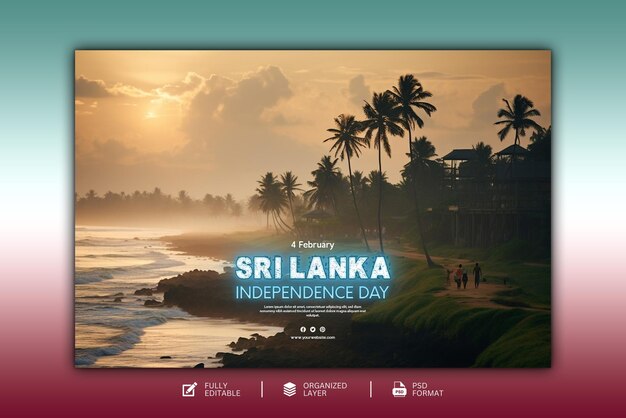 Design grafico e per social media del giorno dell'indipendenza dello sri lanka