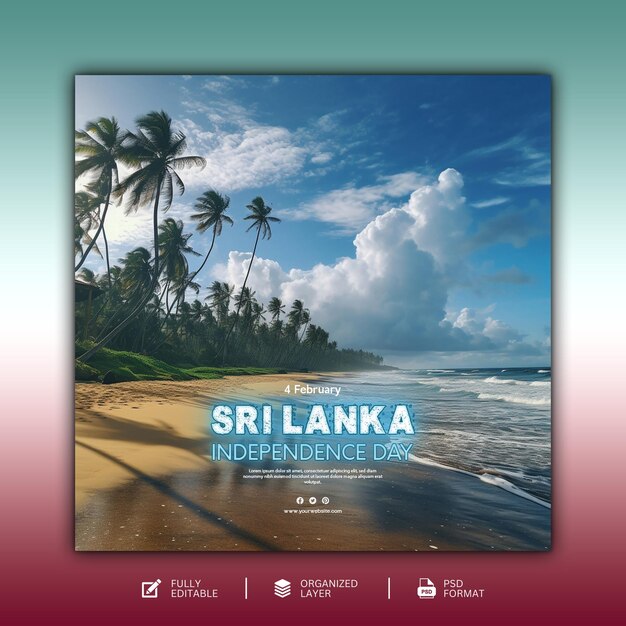 PSD design grafico e per social media del giorno dell'indipendenza dello sri lanka