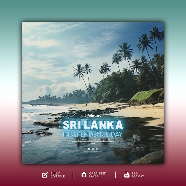 PSD design grafico e per social media del giorno dell'indipendenza dello sri lanka