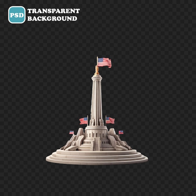 Independence monument icon isolated 3d render illustration